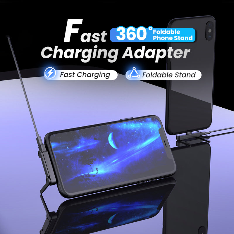 🔥🔥Fast Charging Adapter with 360° Foldable Phone Stand