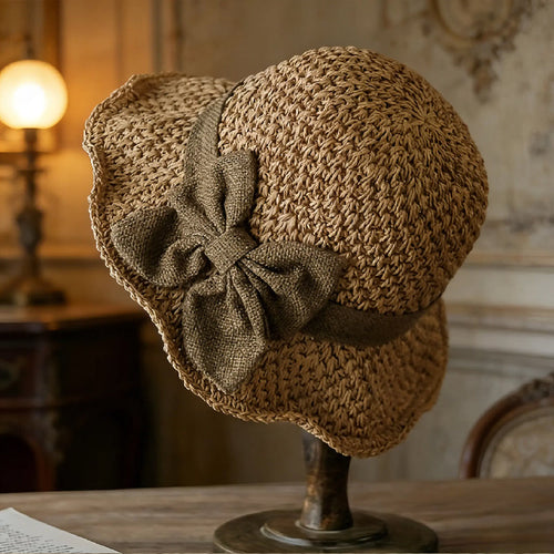🧢 48% OFF NOW! 🌞 Elegant Woven Straw Sun Hat with Bow – Breathable, Foldable & Perfect for Beach & Travel 👒
