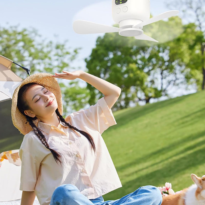 ⏳🔥LIMITED-TIME 50% OFF! 🌬️ Rechargeable Ceiling Fan with LED Light – Cool & Bright Anywhere ✨