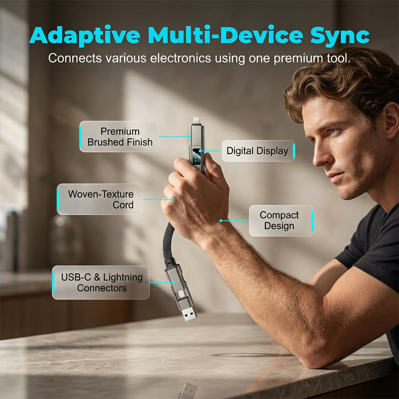 60%OFF 🔥HOT SALE 61% OFF🔥4-in-1 Digital Display Keychain Charging Cable