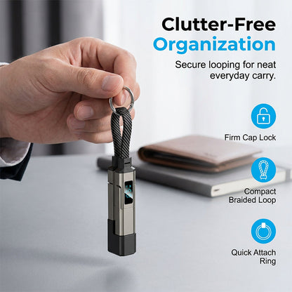 🔥HOT SALE 60% OFF🔥4-in-1 Digital Display Keychain Charging Cable