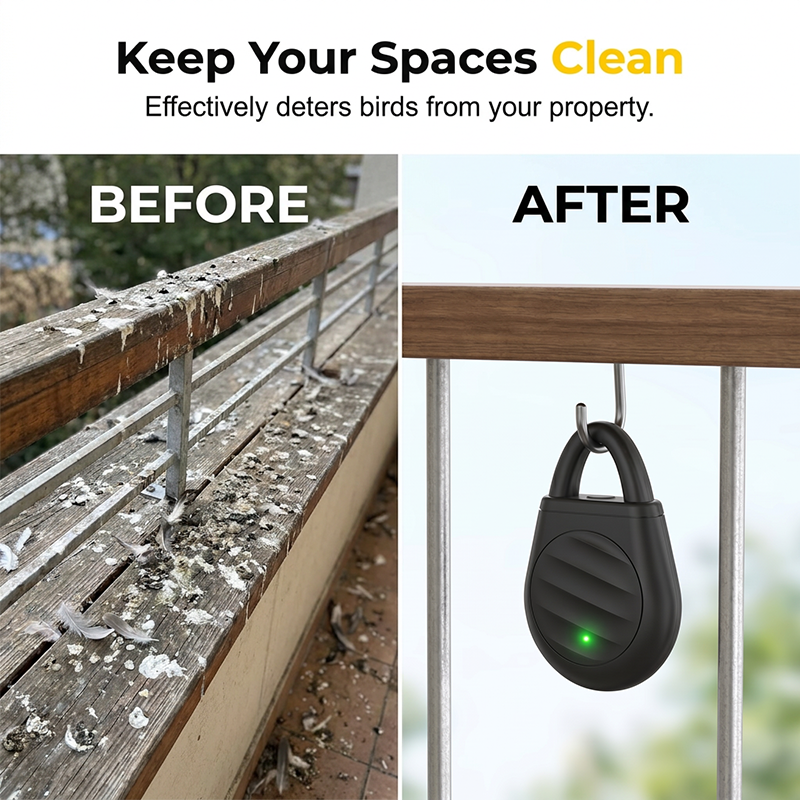 🏆 Last Day Special Price £8.77 ! 🐦Buy 2 Get 1 Free🎁No more trouble from birds, beasts and locusts！Portable Ultrasonic Bird Repellent Keychain