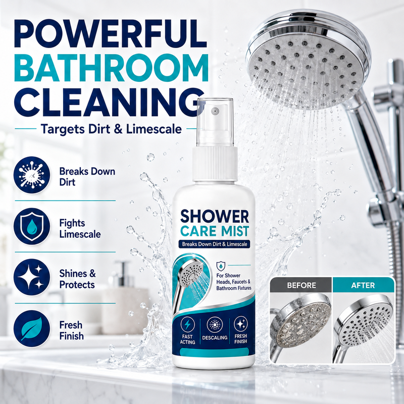 🔥 50% OFF! 🚿 Shower Limescale Remover Spray | Dissolves Water Stains, Mineral Buildup & Restores Shine ✨
