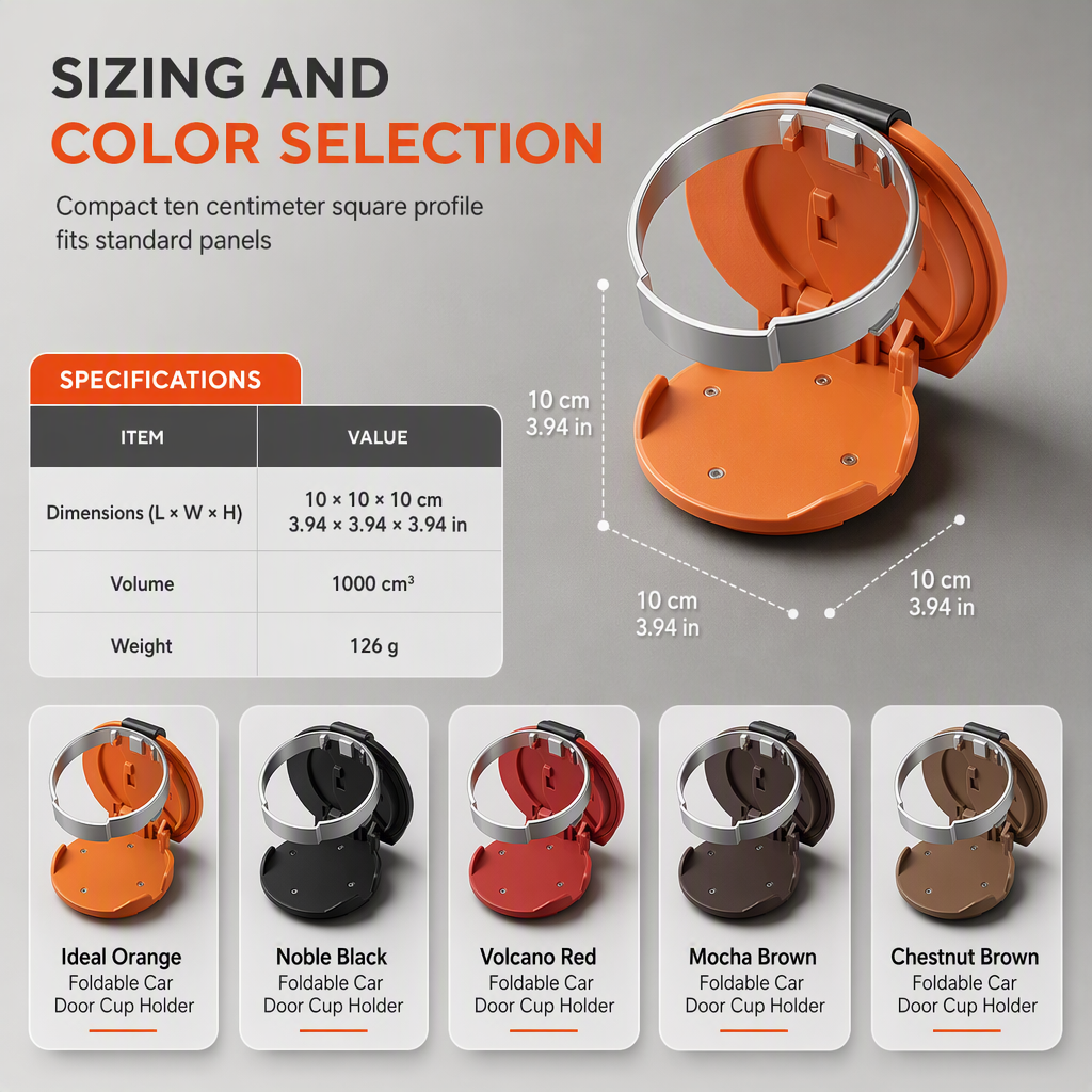 🚗 Last Day Special Price ! 🥤Multifunctional Foldable Car Door Cup Holder Large Diameter Drink and Water Bottle Storage Rack