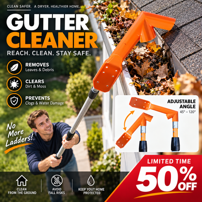 🔧 Last Day Special Price ! ✨ No-Ladder Adjustable Gutter Scoop