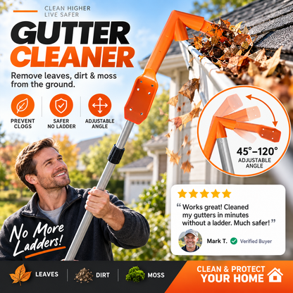 🔧 Last Day Special Price ! ✨ No-Ladder Adjustable Gutter Scoop