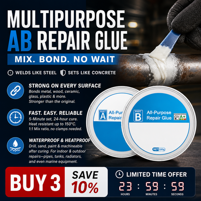 🔥 Limited-time Offer: 40% OFF | AB Super Glue: Brings broken items back to life – strong yet flexible, won’t crack!